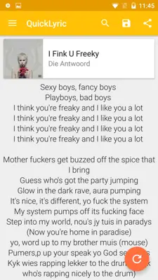 QuickLyric android App screenshot 2